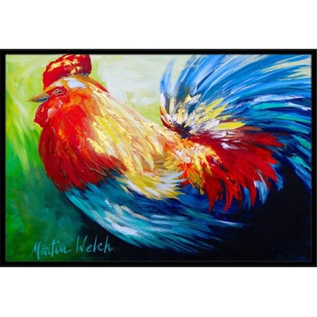 Jensendistributionservices 18 x 27 in. Bird-Rooster Chief Big Feathers Indoor & Outdoor Doormat MI54432